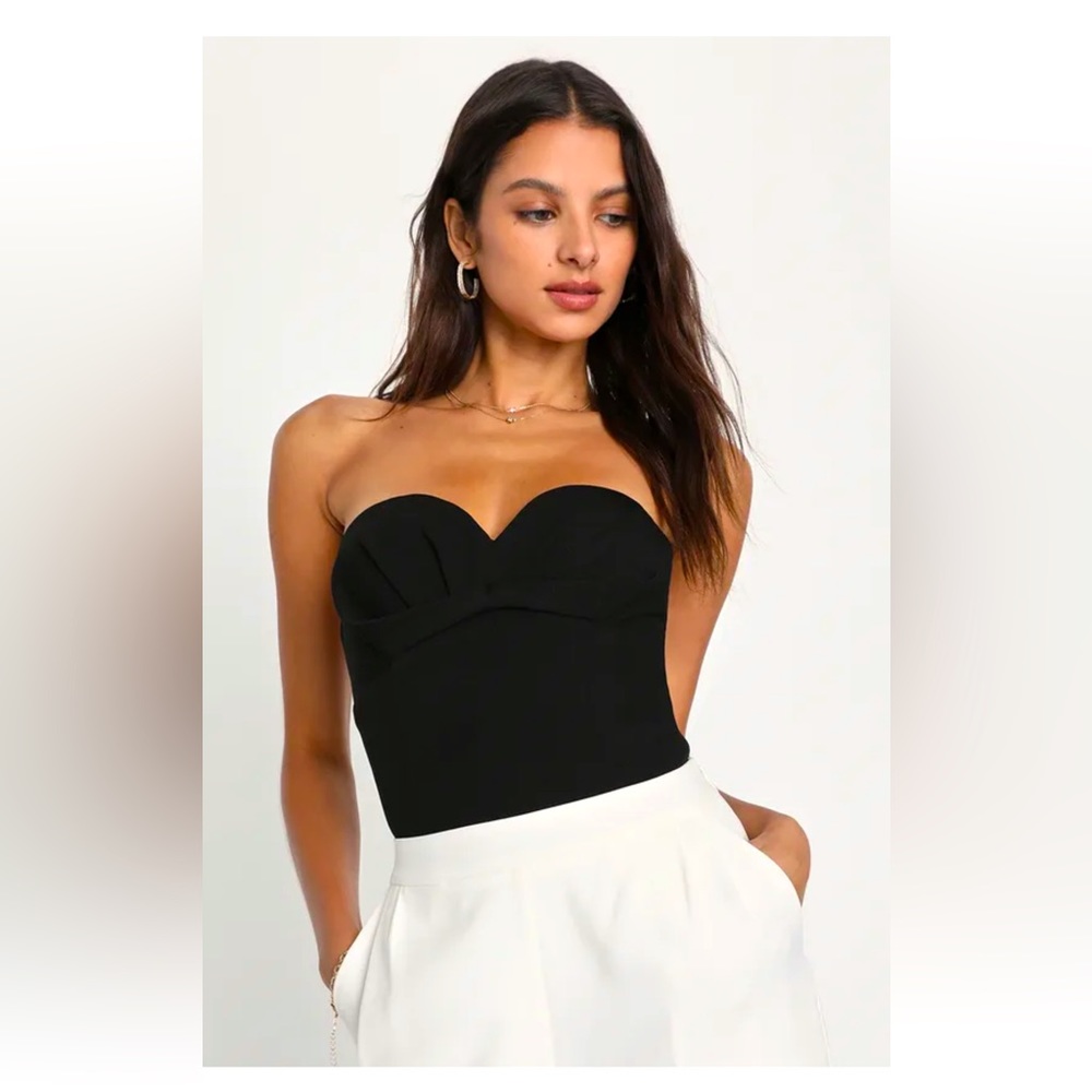 Black, Strapless Sweetheart Bodysuit | NEW W/ Tags